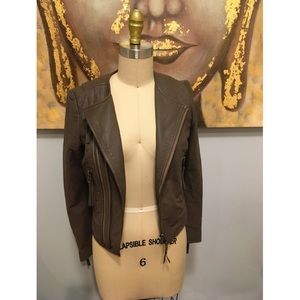 Josie ‘Kalie’ Moto Leather Jacket in Mink